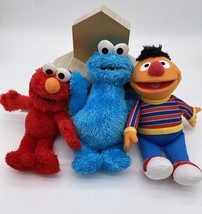 ERNIE, Cookie Monster, Elmo, 10&quot; Plush Sesame Street 2010 Hasbro Stuffed... - £14.76 GBP