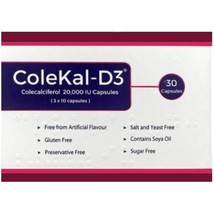 COLEKAL-D3 Vitamin D3 20000IU Capsules x 30 - €5,86 EUR