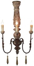 Sconce Light Wall Decorative Drops 3-Arm Distressed Antique Natural Oxidized - £432.60 GBP