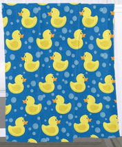 NEW Rubber Ducky Yellow Duck Plush Throw Blanket blue 40 x 50 inches microfleece - £9.54 GBP