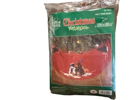 BUCILLA Felt Applique Christmas Tree Skirt Kit Snowman & Woodland Friends #32522 - $29.69