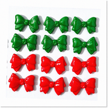 Vibrant Red+Green Acrylic Bow Beads: DIY Beading for Hairbands, Bracelets, Neckl - $19.79