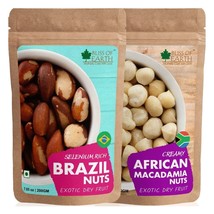 Natural Healthy Macadamia Nuts &amp; Brazil Nuts Selenium Rich Super Nut 2x200g - £35.73 GBP