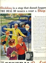 General Dual 10 Tire Magazine Ad 1937 Makes a Stop a STOP - $11.88