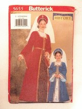 Butterick 5655 Size 2-5 Children's Costume Girl's Renaissance Dress - £15.81 GBP