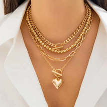Set of 4 necklaces with various types of chains. / Set de 4 collares var... - $280.82 MXN