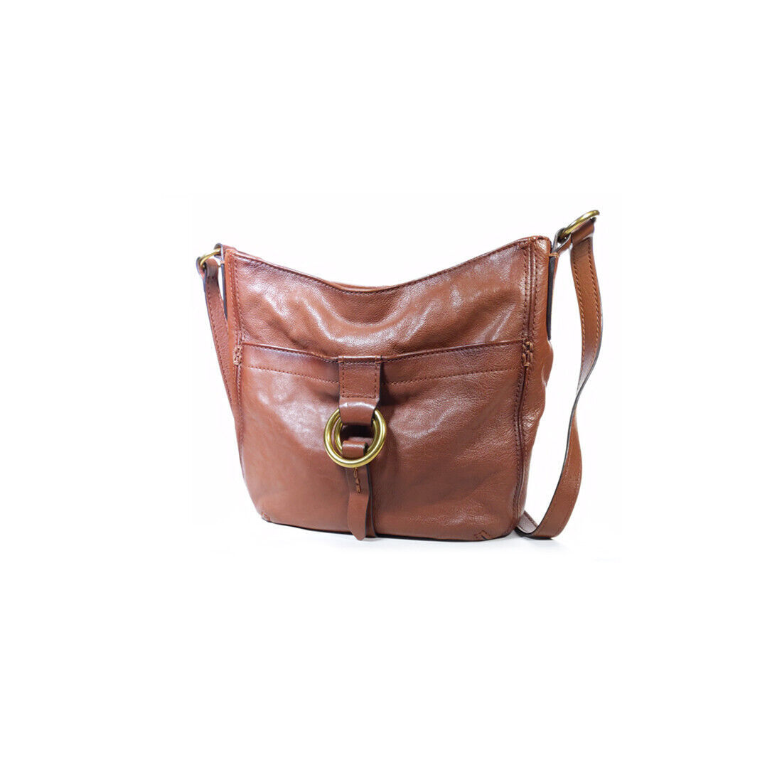 Primary image for FRYE Bag 'Modern Ring' Brown Cognac Leather Crossbody *EXCELLENT*