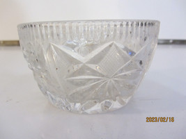 VINTAGE CUT GLASS CRYSTAL DIAMOND DESIGN SUGAR BOWL 2-1/4&quot; TALL - $9.99