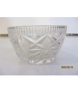 VINTAGE CUT GLASS CRYSTAL DIAMOND DESIGN SUGAR BOWL 2-1/4&quot; TALL - £7.85 GBP