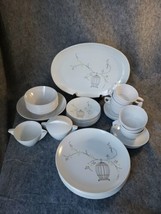 Melmac By Mallory Melanine Dish Set of 60 Floral MCM Bircage Vtg Mallo Belle USA - £46.88 GBP