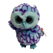 Ty Beanie Boos Medium 9 in Tall Plush Stuffed Animal Owl Toy Purple Gray... - £10.25 GBP
