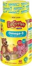 Lil Critters Omega-3 DHA, Lemonade,Chewable, 60 Count, Pack of 2 - £24.77 GBP