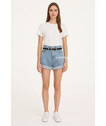 Oversized Boyfriend Denim Jean Shorts High Waisted & Cuffed Size 6 8 10 12 14 - $19.99