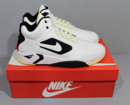 NEW Men&#39;s Nike AIR FLIGHT LITE MID High Top Shoe WHITE/WHITE-LEMON-BLACK 10 - $98.99