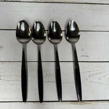 Interpur Stainless Black Handle Spoon Canoe Heart Scroll Pattern Set Of ... - £11.80 GBP