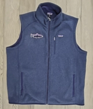 Patagonia Mens Blue Better Sweater Vest Fleece Lined Full Zip Pockets - ... - $48.37