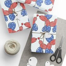 Festive 4th Balloon Dog  Premium Eco-Friendly Decorative Gift Wrapping P... - $19.80+