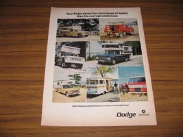 1968 Print Ad Dodge Trucks Motor Homes, Campers, Vans, Camping - £10.97 GBP