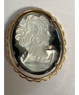 Vintage Beau Sterling Silver Vermeil Mother of Pearl 1” Long Cameo - $47.42 CAD
