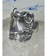 Saddle ring southwestern band cowboy horse size 9.50 sterling silver wom... - $2,224.19 MXN
