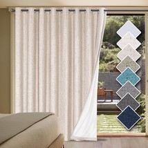 H.Versailtex Linen Blackout Curtains Durable Thick Textured Linen Look, Natural - £39.04 GBP