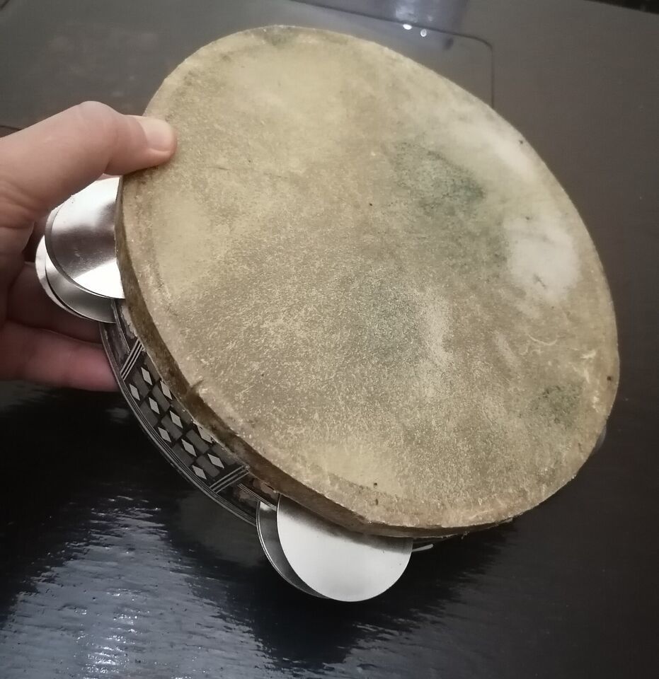 9&quot; Diameter Handmade Classic Arabic RIQ TAMBOURINE Daff Music Instrument... - $34.20