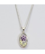 Milor Sterling Silver 925 Necklace 17&quot; Flower Pendant .75&quot; L Itlay - $30.25 CAD
