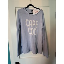 Thoughtful Design Group Cape Cod Crocheted Sweater Light Blue Long Sleev... - $43.49 CAD