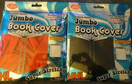 Premium Edition Jumbo Book Covers Lot of 2 XXL Oversized Stretch Fit Bla... - £5.49 GBP