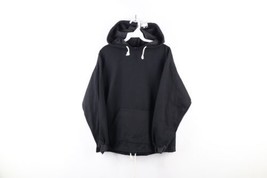 Vintage 90s Fila Mens Small Double Sided Spell Out Hoodie Sweatshirt Black USA - £55.22 GBP