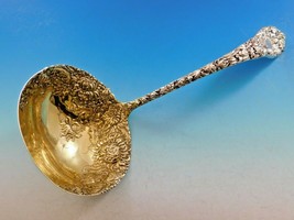 Chrysanthemum by Durgin Sterling Silver Oyster Serving Ladle Gold Washed 10" - £860.37 GBP