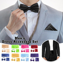 3PCS/Set Cummerbund Bowtie Tuxedo Waist Cover Bow Tie Men&#39;s Dress Belt C... - $9.83