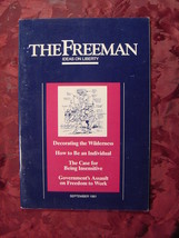 The FREEMAN Magazine September 1991 James L Payne Tibor R Machan Donald G Smith - £5.74 GBP