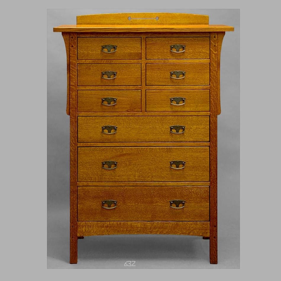 Nine Drawer Chest of Drawers, Mission, Arts and Crafts - $7,275.00