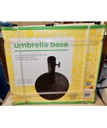 Umbrella Base Patio 13.7&quot; x 14.5&quot; Concrete Water Resistant Iron Tube Bla... - £35.16 GBP