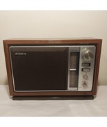 SONY ICF-9740W AM/FM Analog Tabletop Radio With Wood Cabinet &amp; Faux Wood... - $34.95