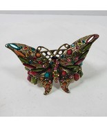 Vintage Butterfly (4&quot; Wide) Statement Bracelet Multicolor Cuff Clamp - $14.50