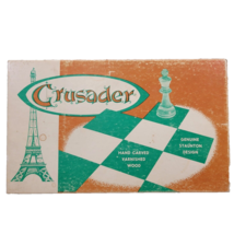 Crusader French Chess Set Hand Carved Varnished Wood Staunton Design Vin... - £39.50 GBP