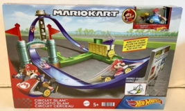 NEW Mattel HGK59 Hot Wheels Mario Kart Car Racing Circuit Slam Track Set - £39.16 GBP