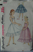 Vintage Pattern 1950s Child's Slip, Petticoat sz 8, 26" chest 23" waist - $6.99