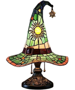 Witch Hat Lamp Stained Glass Resin, Handmade Gothic Witch Hat Lamp, Smal... - $31.39 CAD