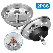 2Pcs 3.15&quot; Kitchen Sink Stopper,  Stainless Steel Drain Filter Universal... - $27.20