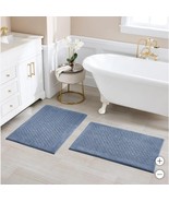 Charisma Bath Rugs Blue 2-Pack Diamond Rectangle Nonskid Drylon Microfiber - $90.16 CAD