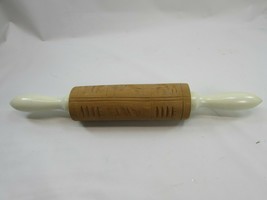 VINTAGE WOOD SPRINGERLE ROLLING PIN 12 DESIGNS BAKING COOKIES 33616 Dough - £23.35 GBP