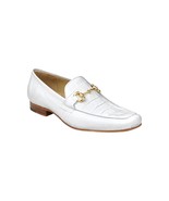 Belvedere Udine Shoes Genuine Caiman Crocodile and Lizard Loafer 1030 White - $807.39 CAD