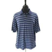 Pebble Beach Performance Short Sleeve Golf Polo Shirt Men XXL Blue Strip... - £11.18 GBP