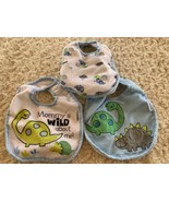 3 Gerber Baby Boys Blue White Green Dinosaurs Bibs - €3,40 EUR