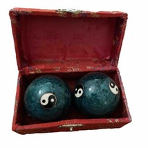 Chinese Baoding Health Stress Balls Relaxation Therapy Green Ying Yang Chimes - £4.69 GBP