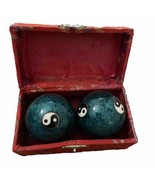 Chinese Baoding Health Stress Balls Relaxation Therapy Green Ying Yang C... - £4.71 GBP