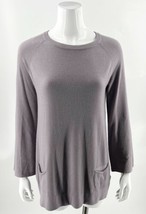 Picadilly Canada Tunic Sweater Size S Dusty Purple Bell Sleeve Front Pockets - £46.78 GBP